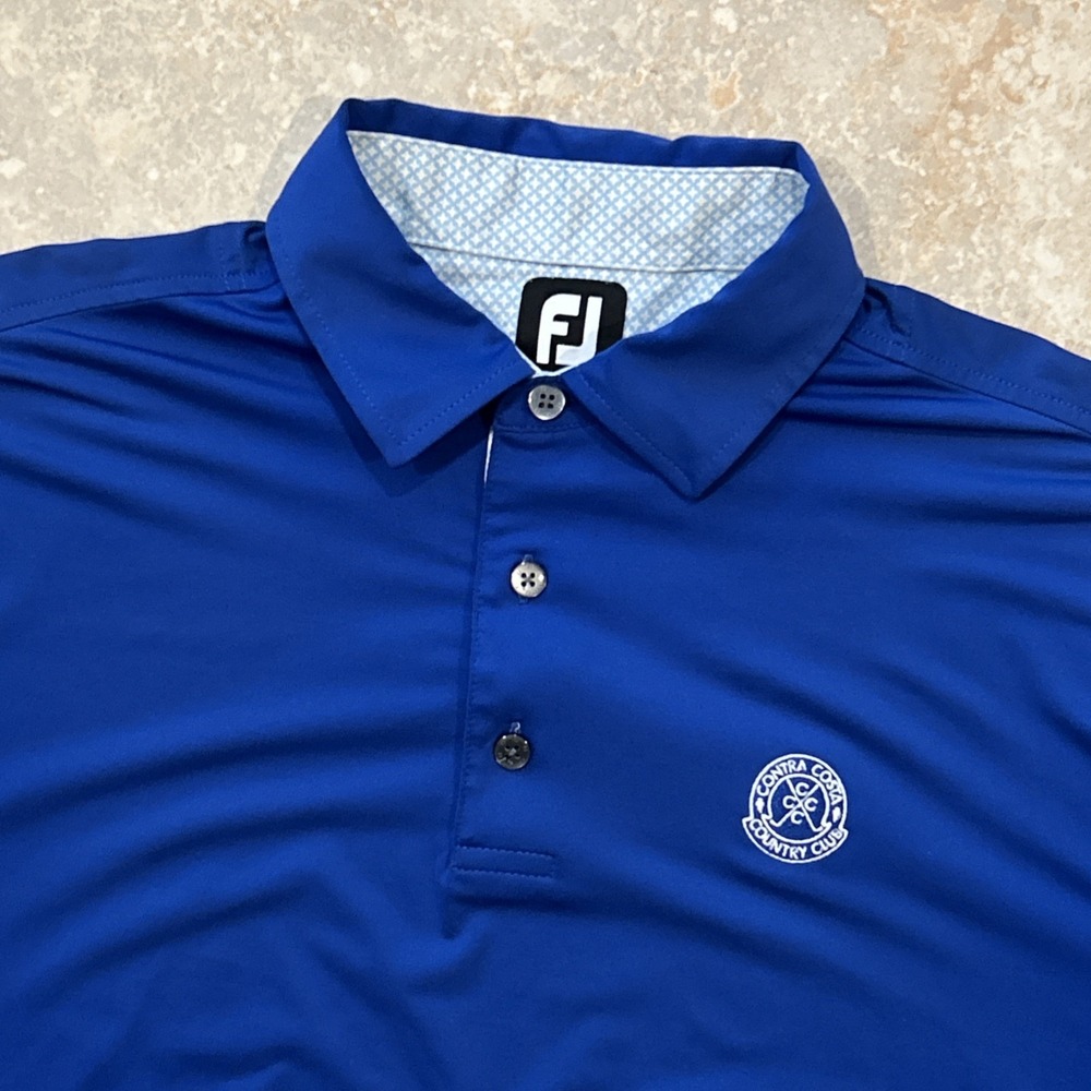 Footjoy‎ Contra Costa Country Club Polo Men's XL Blue Short Sleeve Shirt Stretch